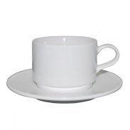 81015 Q Basic Stapelbare Koffie laag wit 18 cl SET