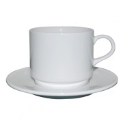 81016 Q Basic Stapelbare Koffie hoog wit 22 cl SET